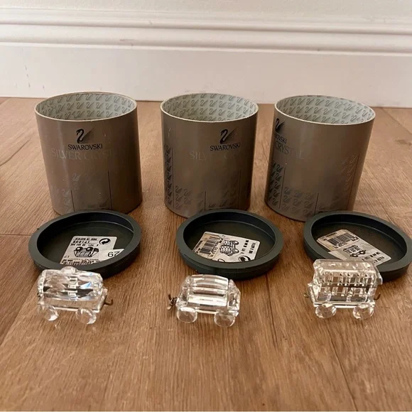 3 PCs NIB Vtg Swarovski Crystal "When We Were Young" Train Cars Wagon Carriage‎ - Picture 3 of 6